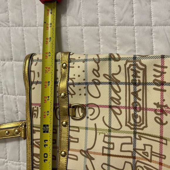 Coach Tattersall Graffiti Tote Gold/Cream Pink Lining Style F13187 Excellent - Picture 12 of 15